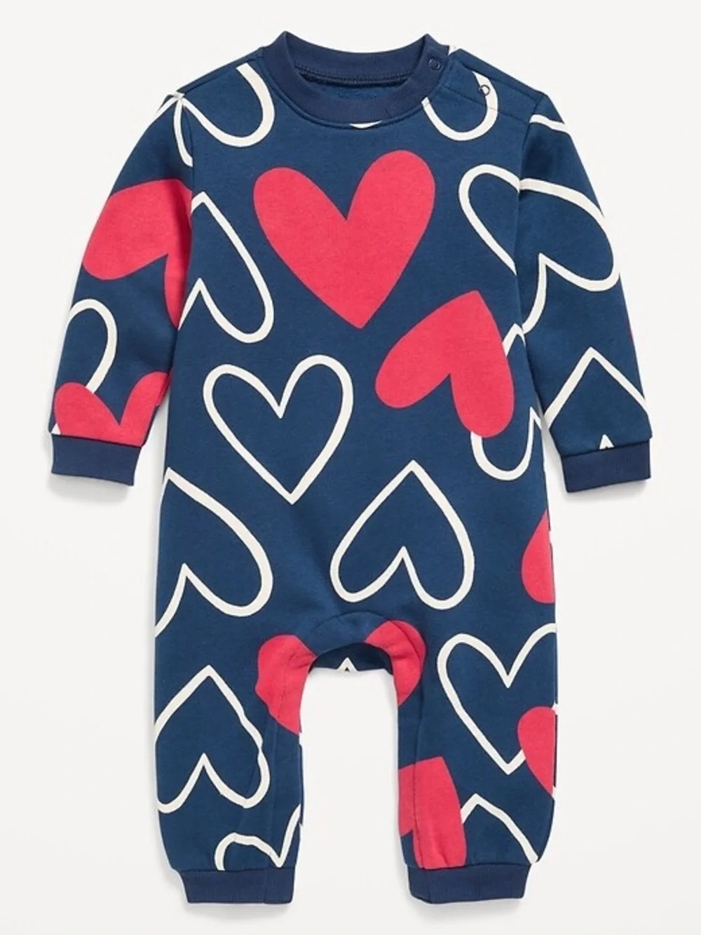 Old Navy Navy Baby Romper with Red Heart Accent